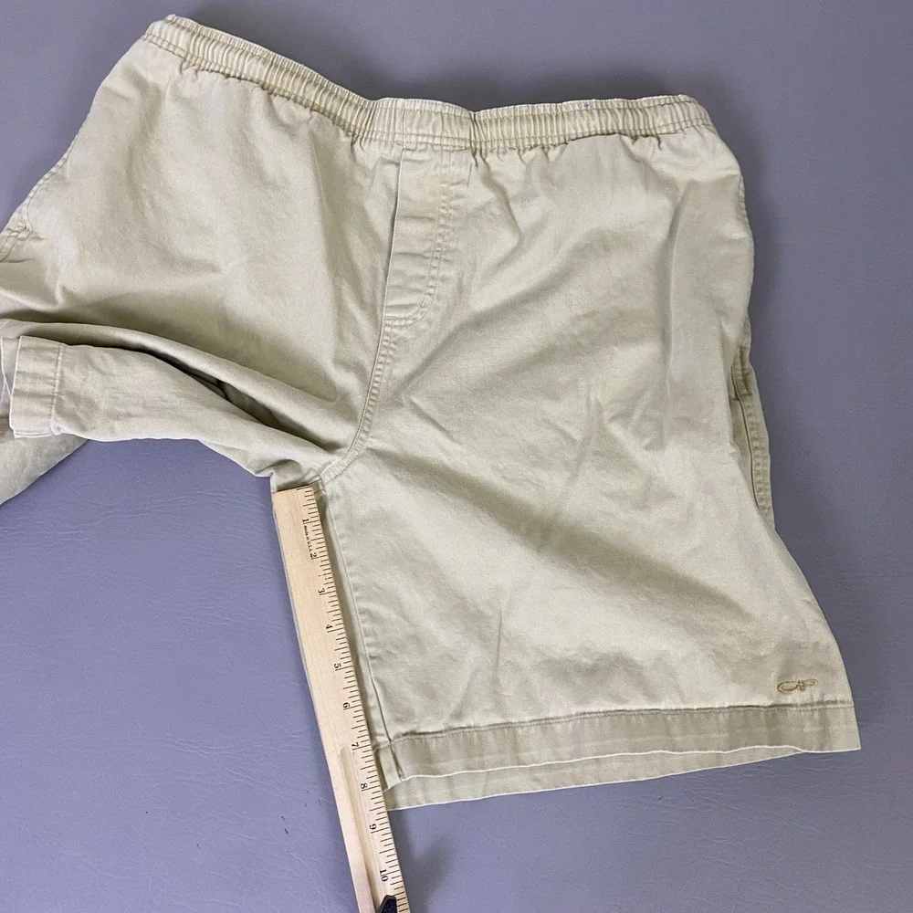 Ocean Pacific Shorts Men's Size‎ XL Khaki Tan Cotton Elastic Waist Relaxed Surf